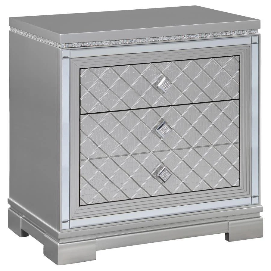 Eleanor - Nightstand - Pearl Silver - Funk Metal Works LLC