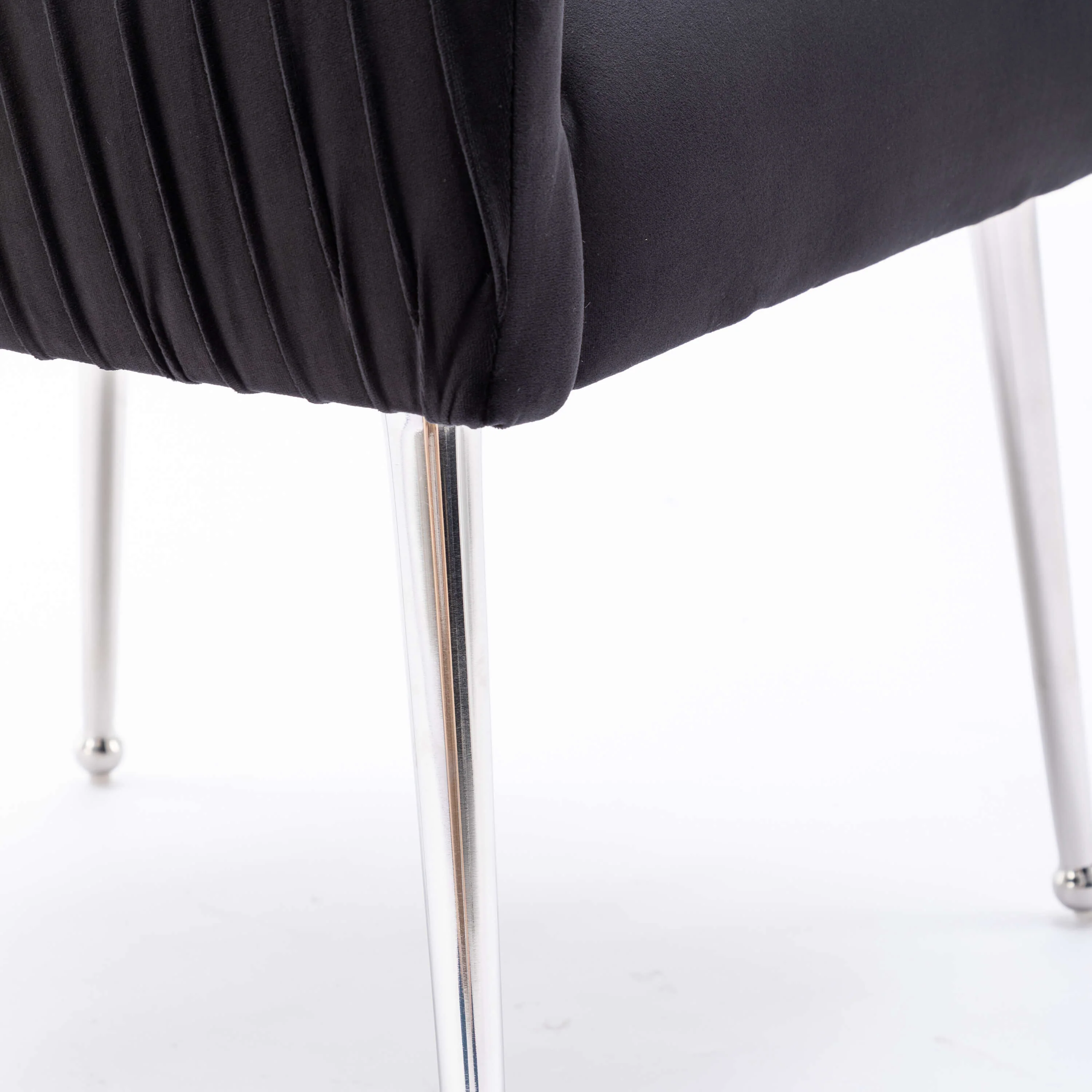 SEYNAR Modern Velvet Pleated Finish Back Dining Chair Set of 2/4/6 with Rear Handle - Funk Metal Works LLC