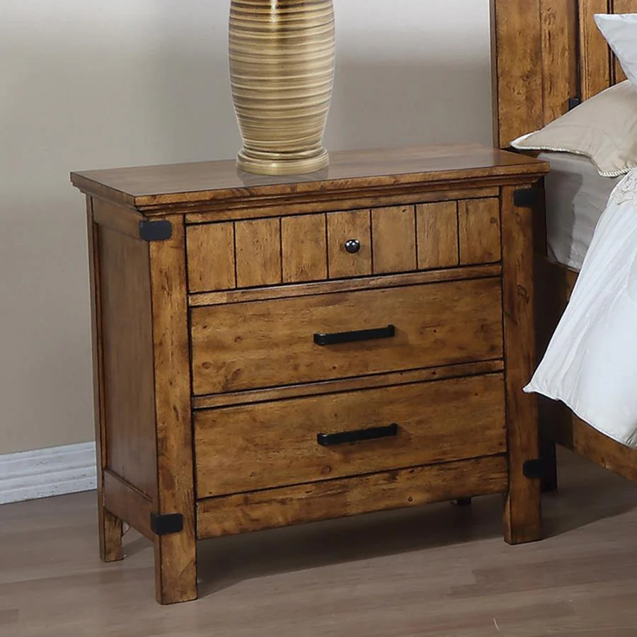 Brenner - Nightstand - Light Brown - Funk Metal Works LLC