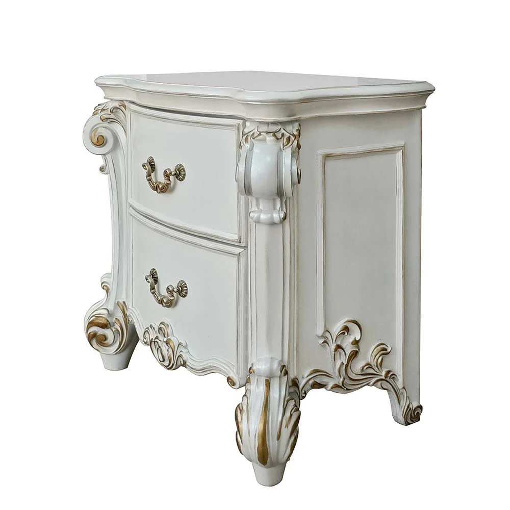 Vendom - Nightstand - Antique Pearl Finish - Funk Metal Works LLC