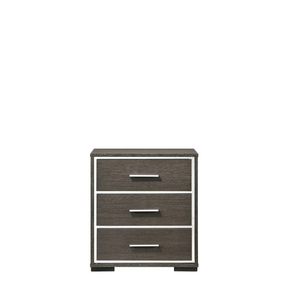 Escher - Nightstand - Gray Oak - Funk Metal Works LLC