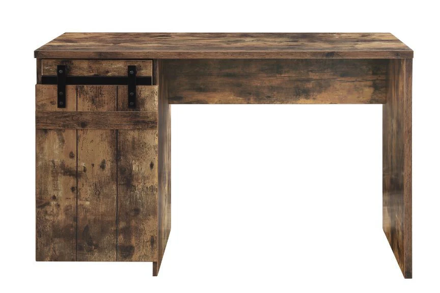 Bellarose - Writing Desk - Rustic Oak Finish - Funk Metal Works LLC