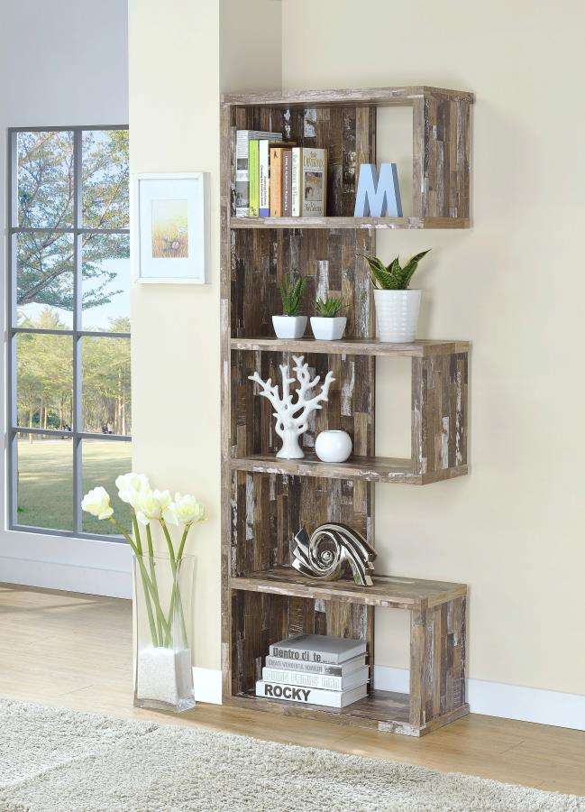 Coaster - 5-tier Alternating Boxes Design Bookcase - Funk Metal Works LLC