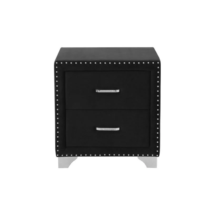 Melody - 2-drawer Upholstered Nightstand - Funk Metal Works LLC