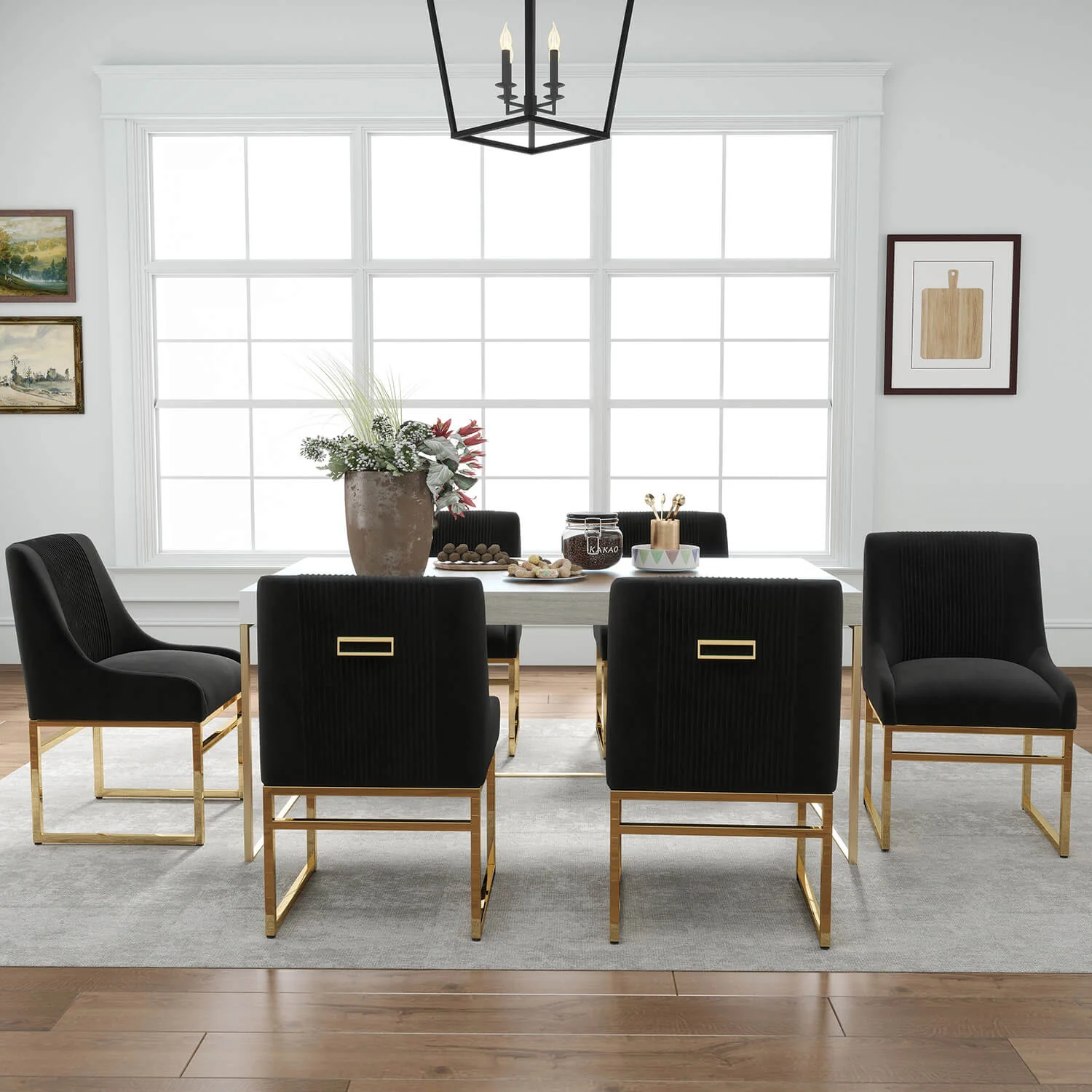 SEYNAR Contempoary Velvet Dining Chair with Metal Frame Legs, set of 2/4/6/8 - Funk Metal Works LLC