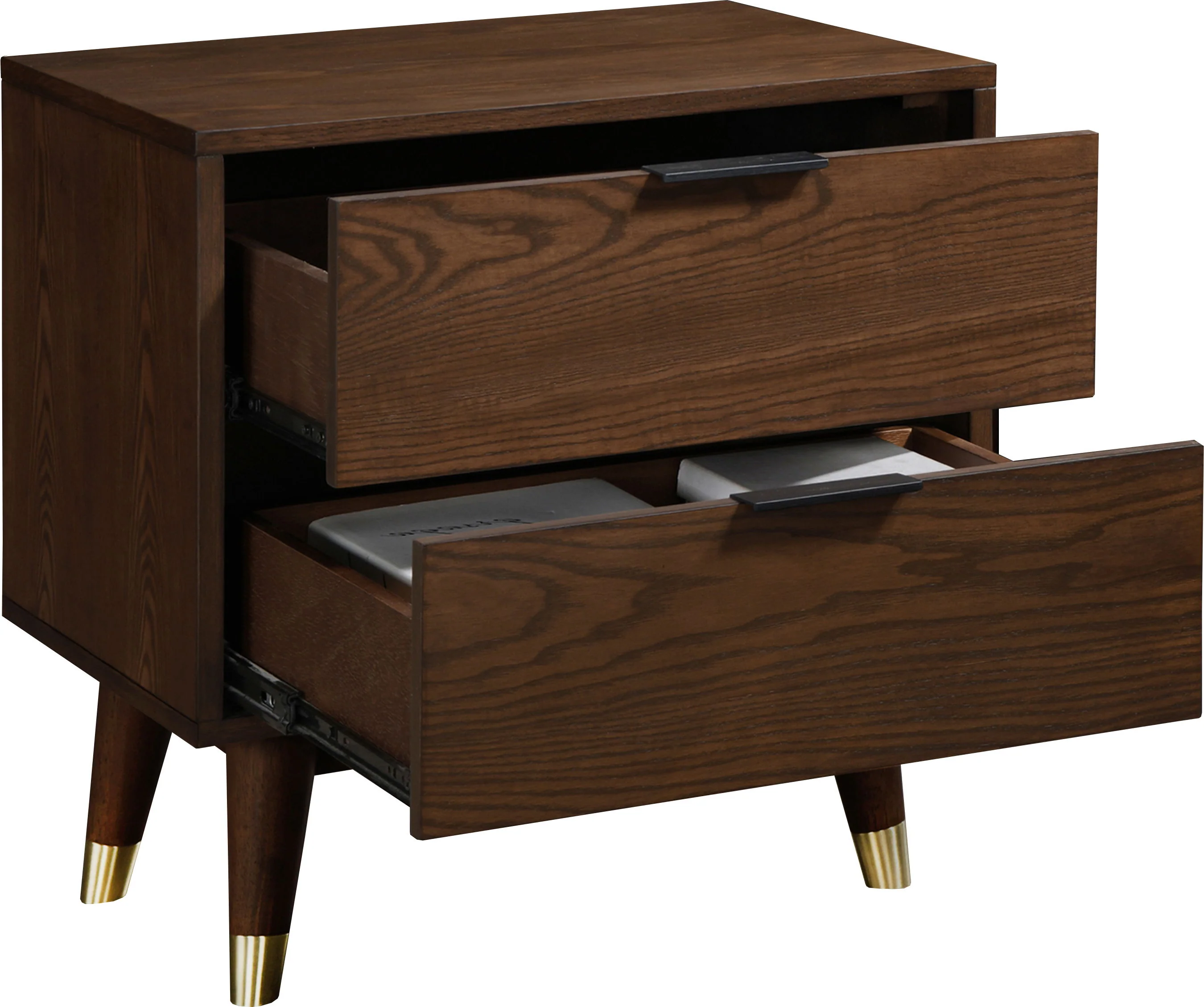 Vance - Night Stand - Walnut - Funk Metal Works LLC