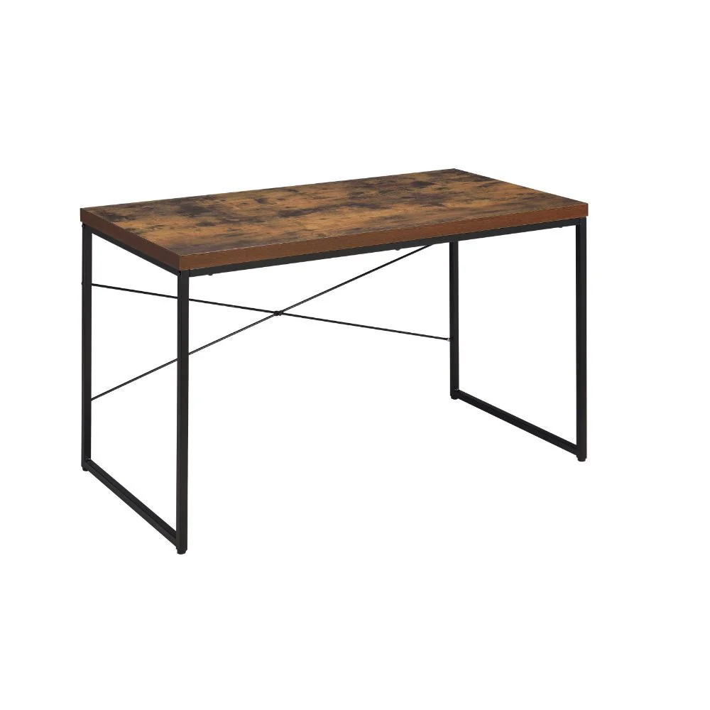 Bob - Desk - Weathered Oak & Black - Funk Metal Works LLC