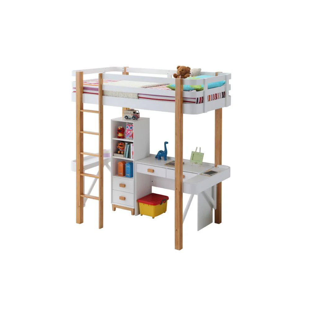 Rutherford - Bookshelf - White & Natural - Funk Metal Works LLC