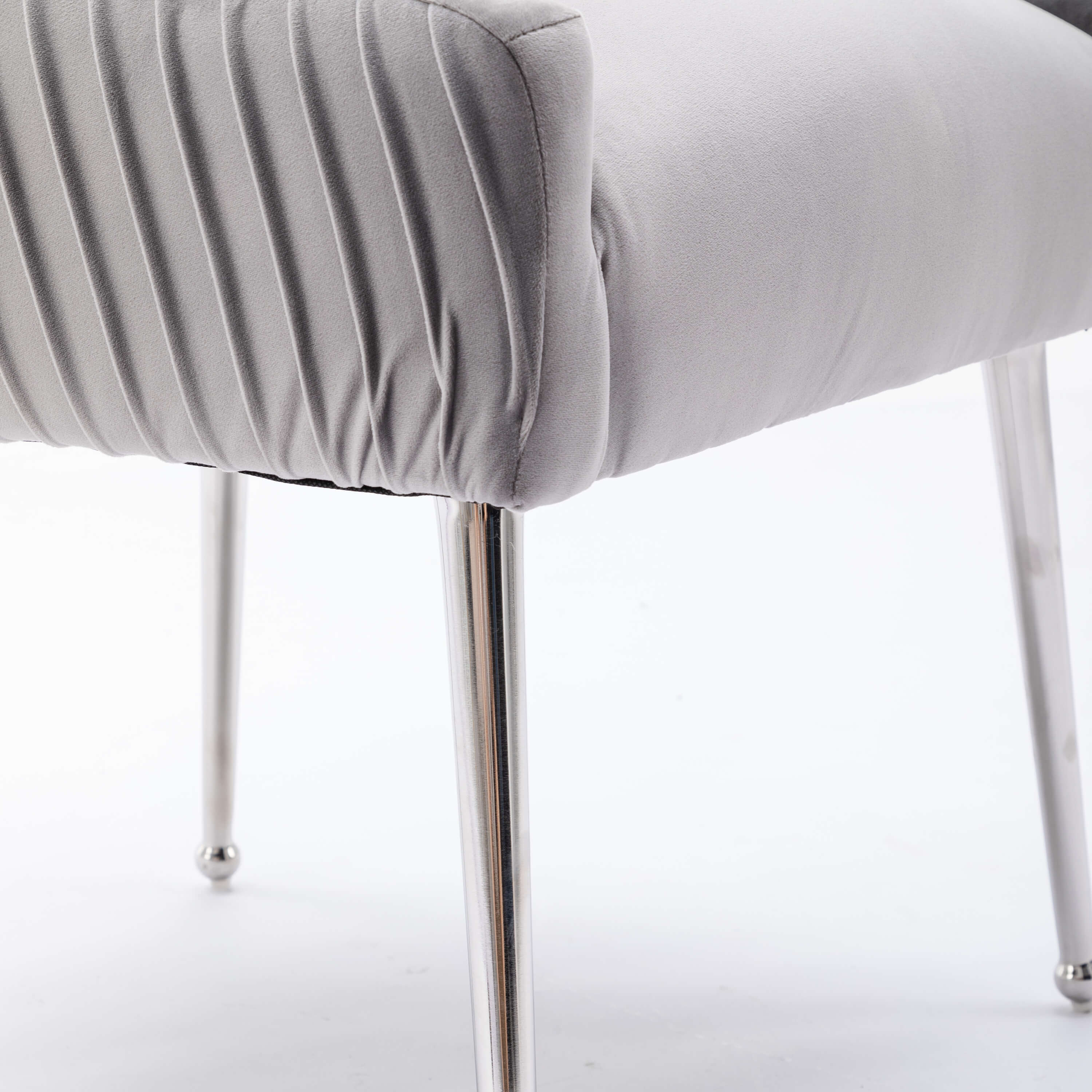 SEYNAR Modern Velvet Pleated Finish Back Dining Chair Set of 2/4/6 with Rear Handle - Funk Metal Works LLC