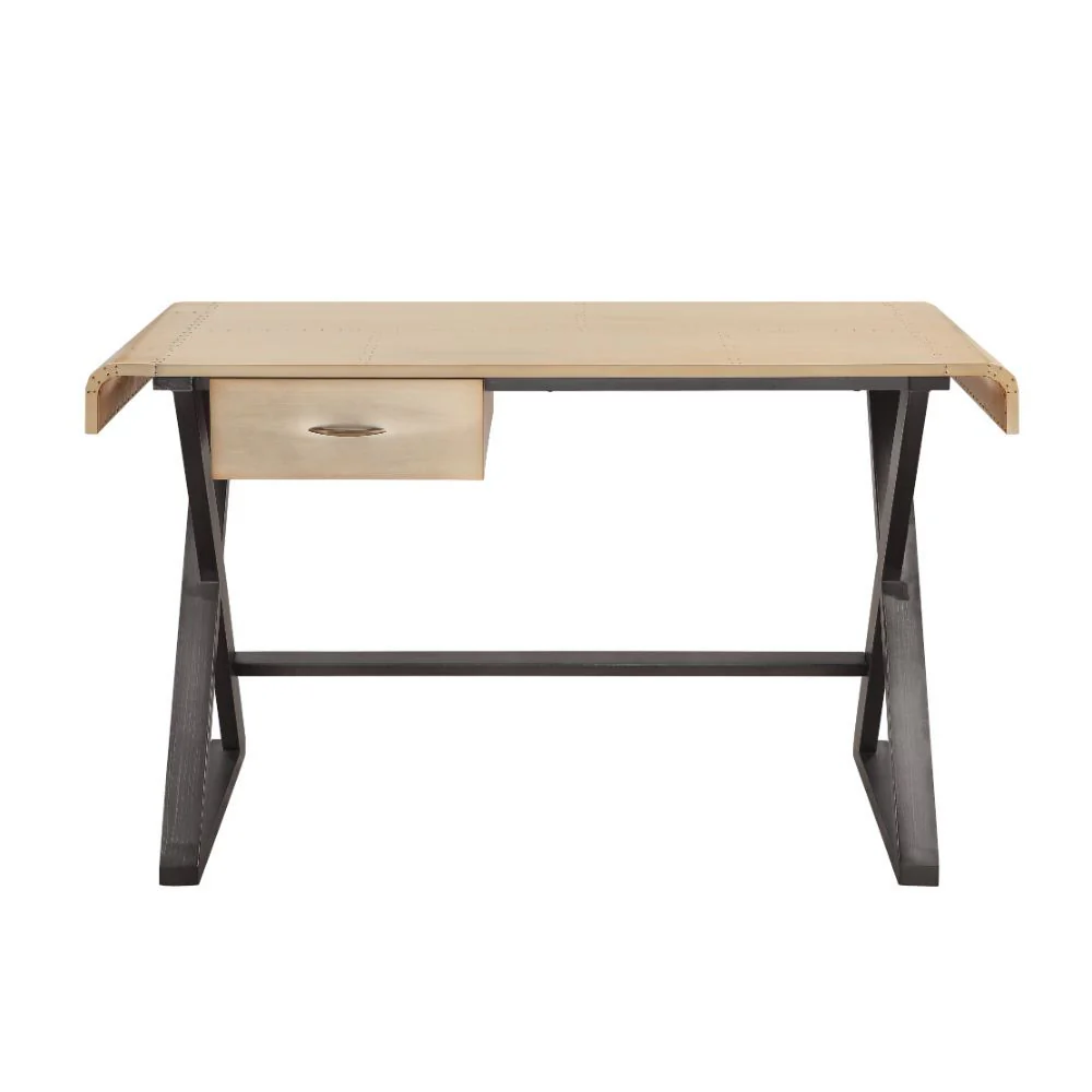 Danton - Desk - Gold Aluminum - Funk Metal Works LLC