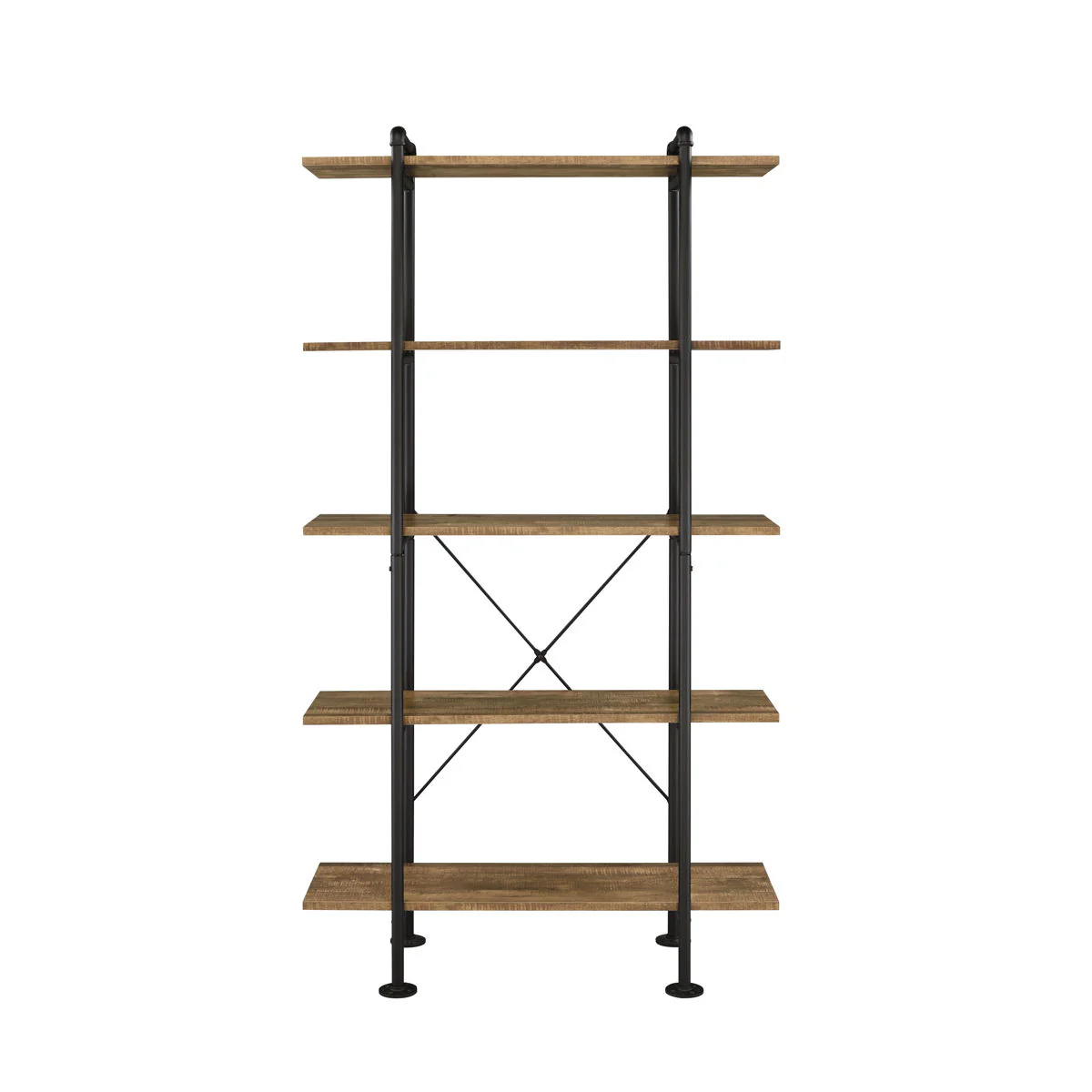 Nefo - Bookshelf - Rustic Oak & Black Finish - Funk Metal Works LLC
