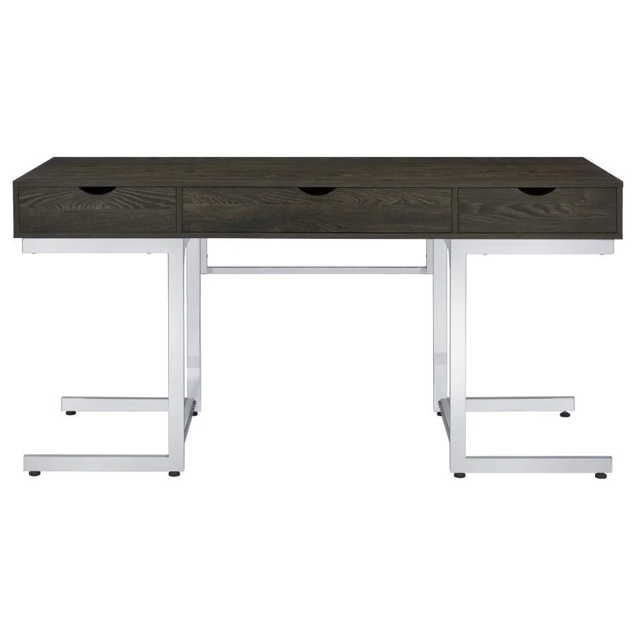 Noorvik - 3-Drawer Writing Desk - Brown - Funk Metal Works LLC