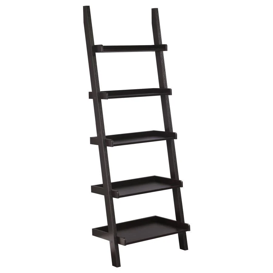 Colella - 5-Shelf Ladder Bookcase - Brown - Funk Metal Works LLC