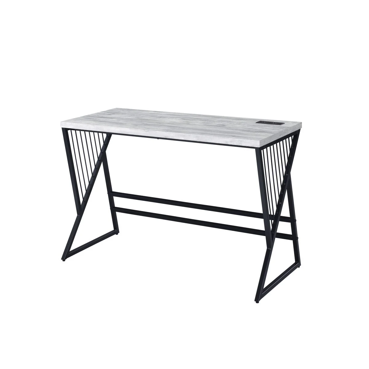 Collick - Writing Desk - Weathered Gray & Black Finish - Funk Metal Works LLC