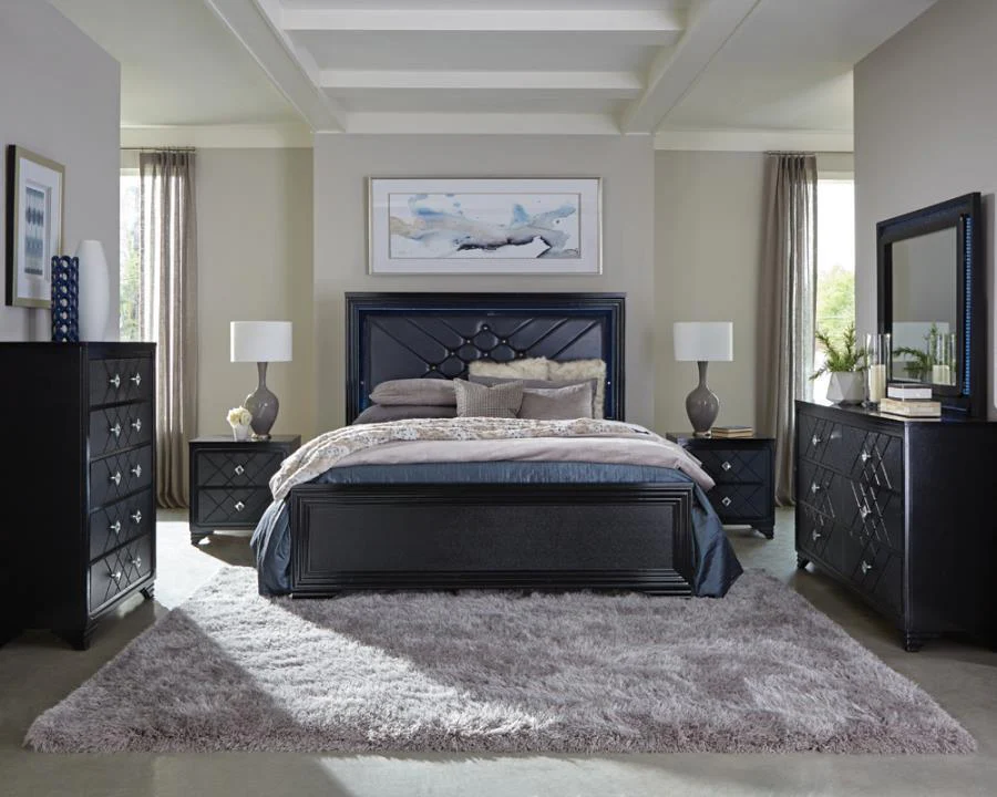 Penelope - 2-Drawer Nightstand Black - Funk Metal Works LLC