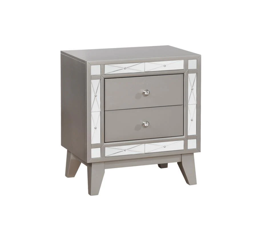 Leighton - Nightstand - Silver - Funk Metal Works LLC