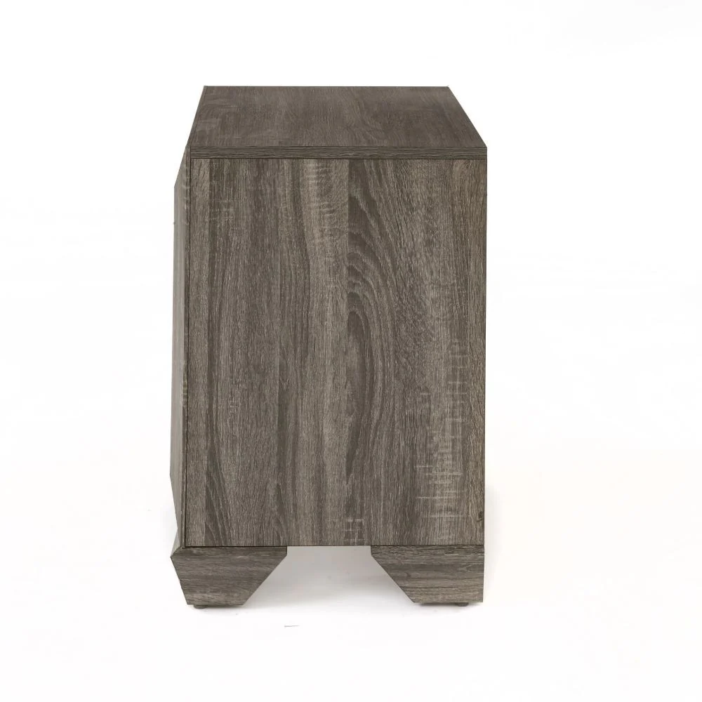 Lyndon - Nightstand - Weathered Gray Grain - Funk Metal Works LLC