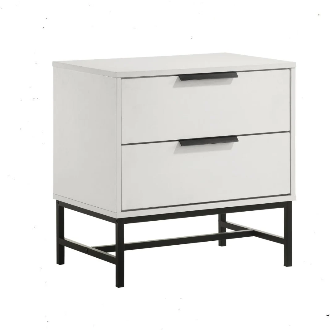Sonora 2-drawer Nightstand Bedside Table White - Funk Metal Works LLC