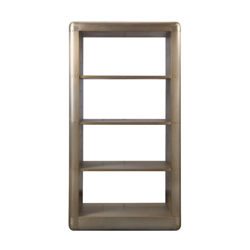 Jennavieve - Bookshelf - Gold Aluminum - Funk Metal Works LLC