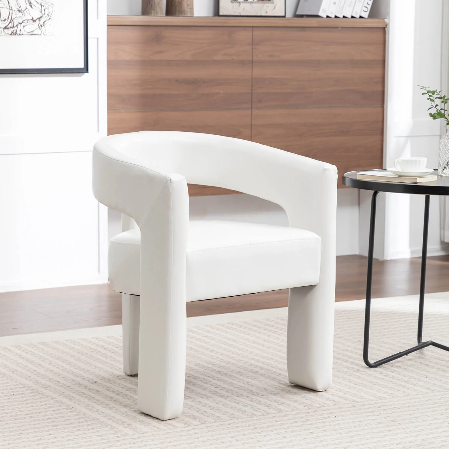 SEYNAR Modern Glam PU Leather Upholstered Dining Chair - Funk Metal Works LLC