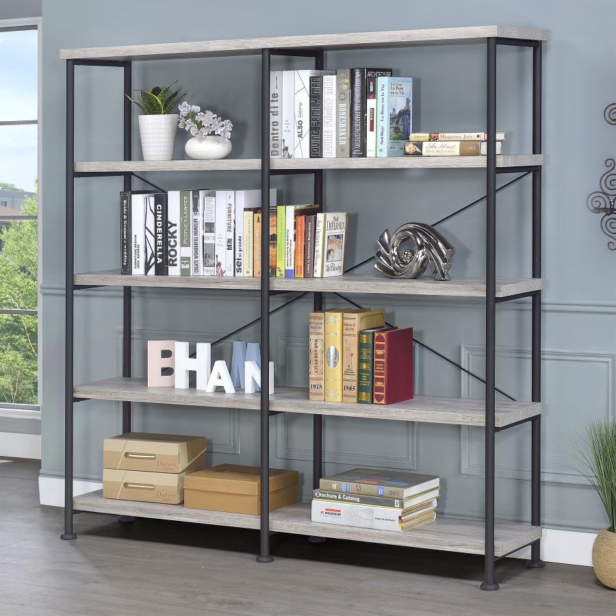 Analiese - 4-shelf Open Bookcase - Funk Metal Works LLC