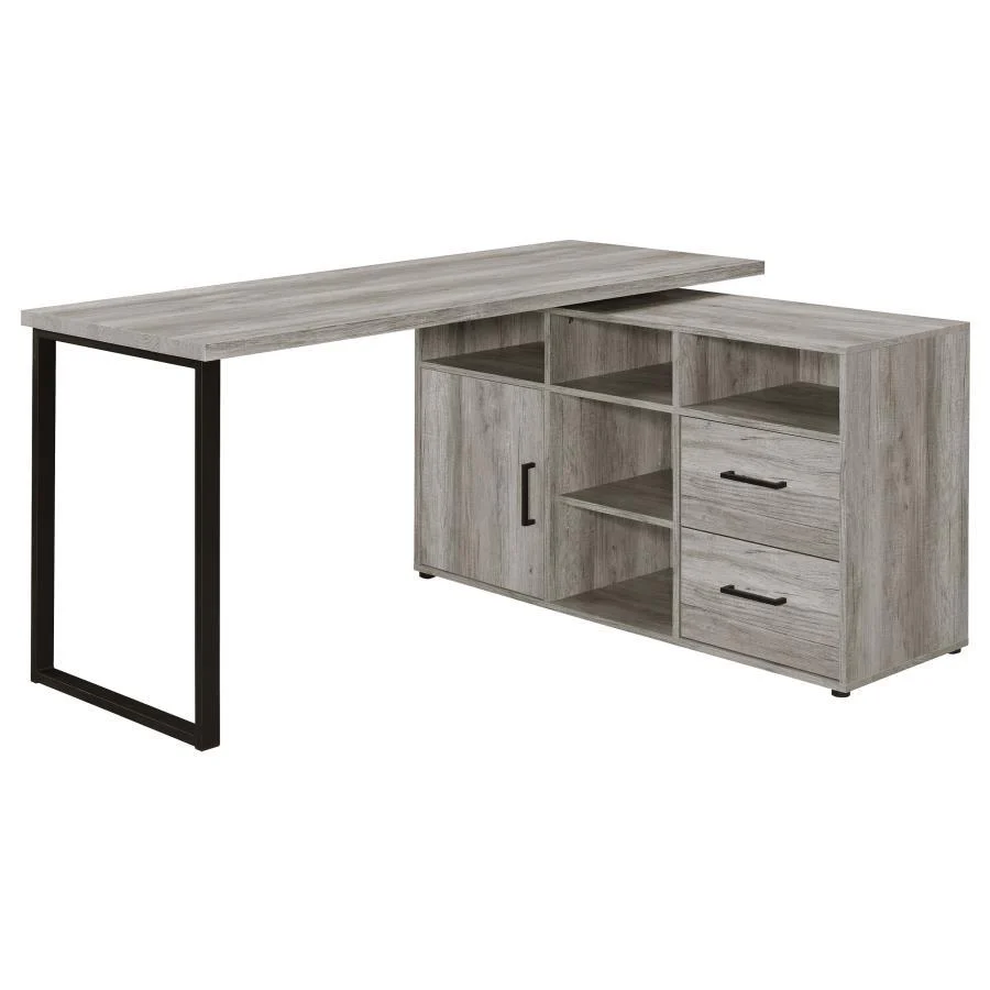 Hertford - L-shape Office Desk with Storage - Funk Metal Works LLC