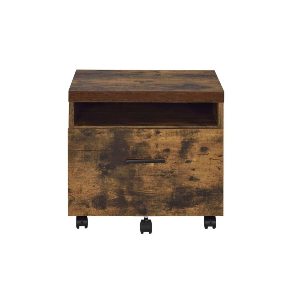 Bob - File Cabinet - Weathered Oak & Black - Funk Metal Works LLC