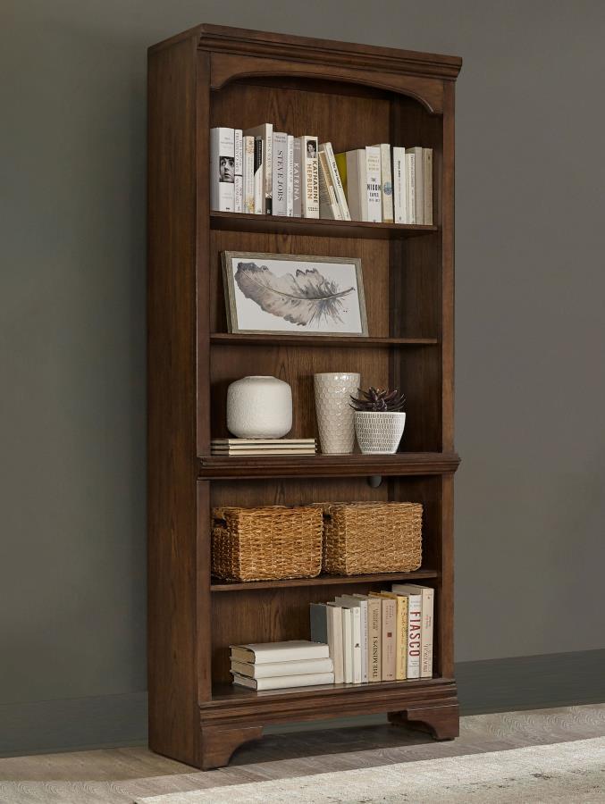 Hartshill - 5-Shelf Bookcase - Brown - Funk Metal Works LLC