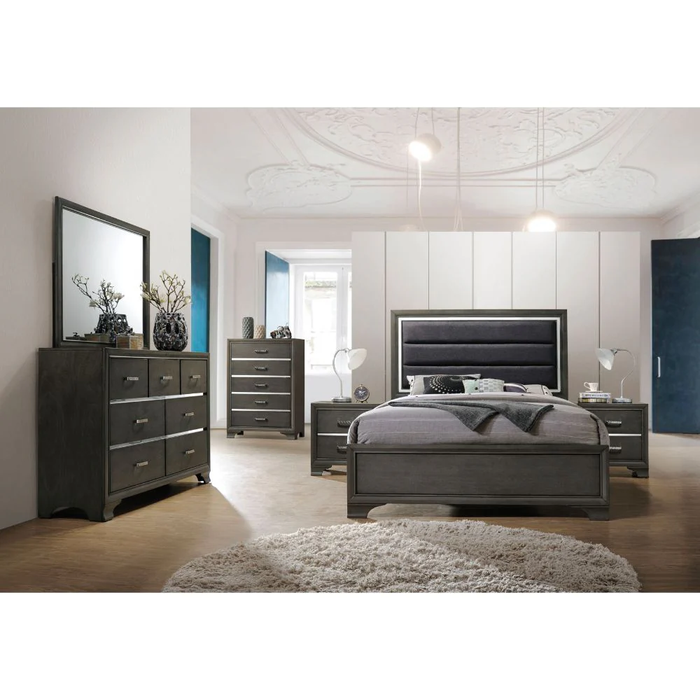 Carine II - Nightstand - Gray - Funk Metal Works LLC