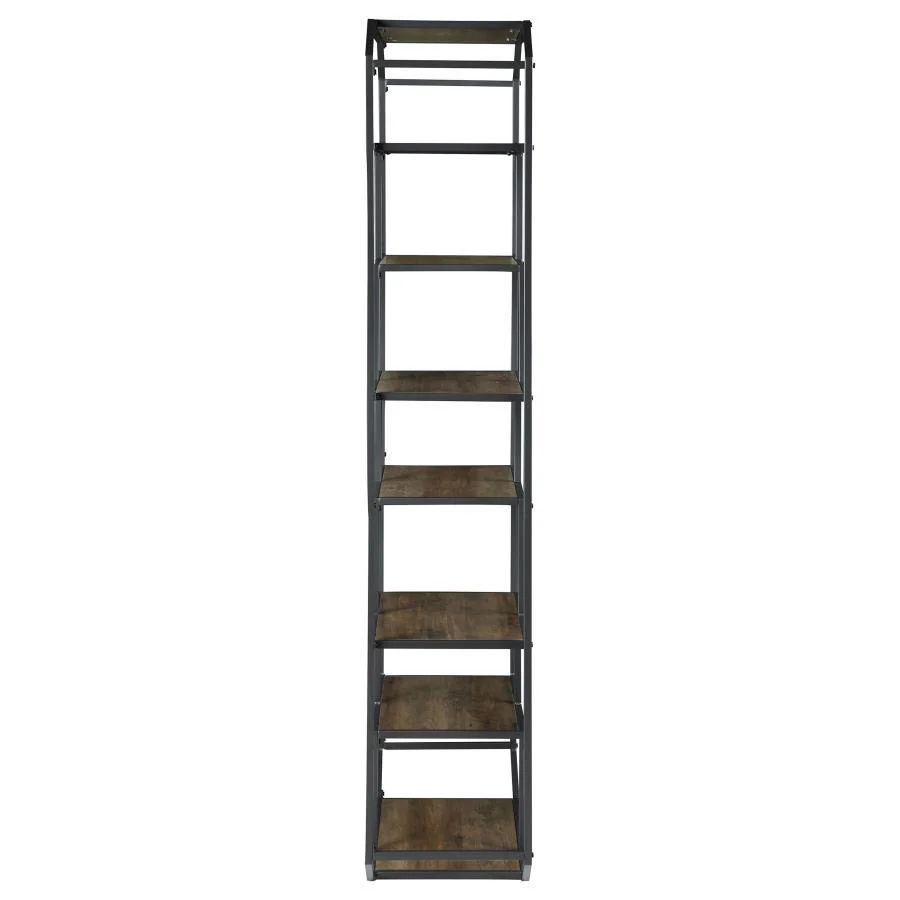Leland - 6-Shelf Bookcase - Brown - Funk Metal Works LLC