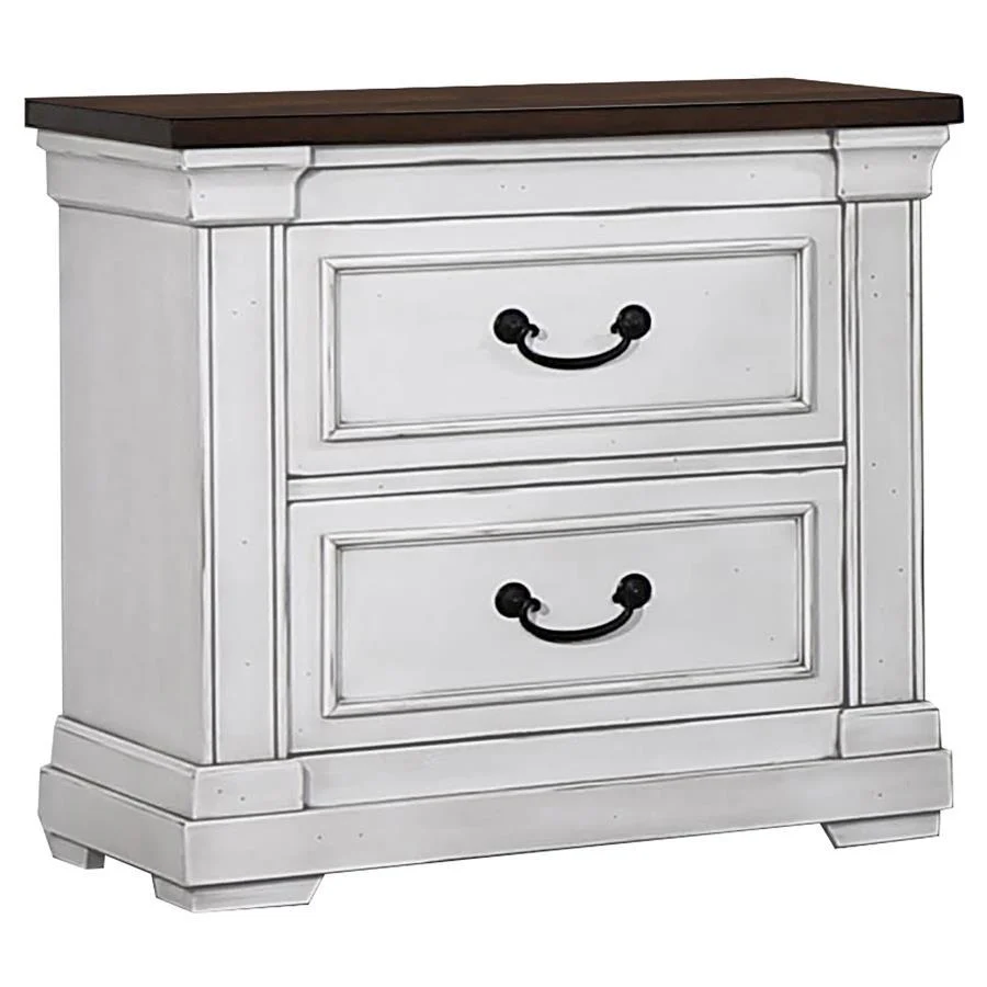 Hillcrest - 2-Drawer Nightstand - White - Funk Metal Works LLC
