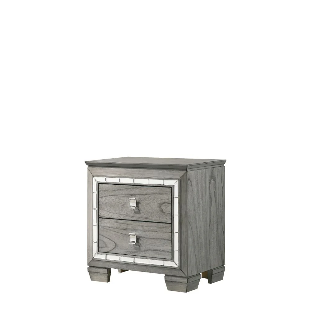 Antares - Nightstand - Light Gray Oak - Funk Metal Works LLC