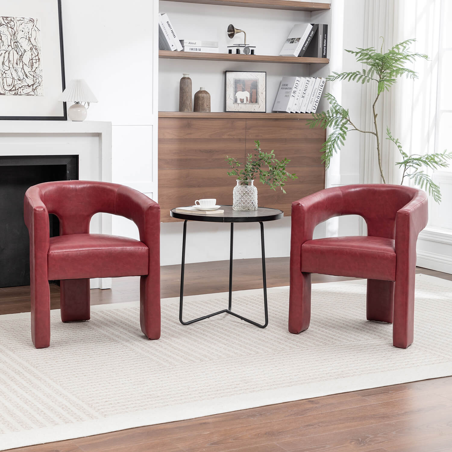 SEYNAR Modern Glam PU Leather Upholstered Dining Chair - Funk Metal Works LLC