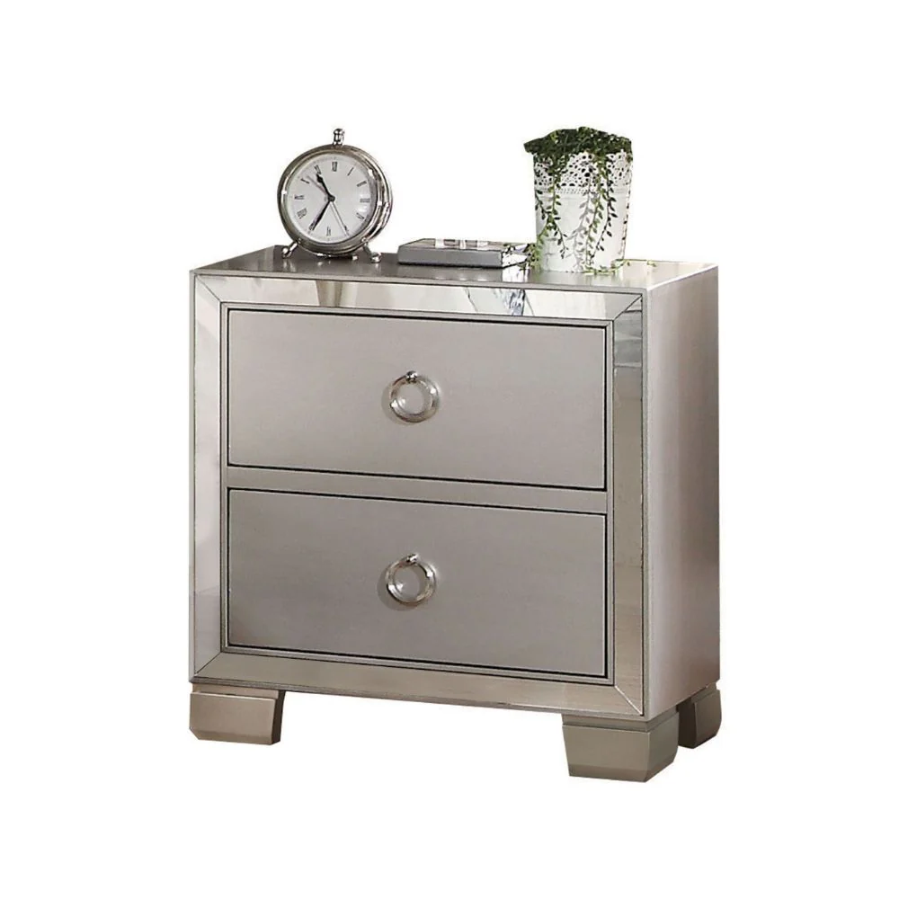 Voeville II - Nightstand - Platinum - Funk Metal Works LLC