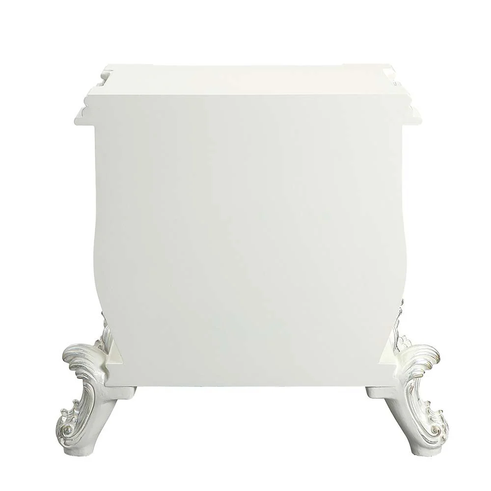 Vanaheim - Nightstand - Antique White Finish - Funk Metal Works LLC