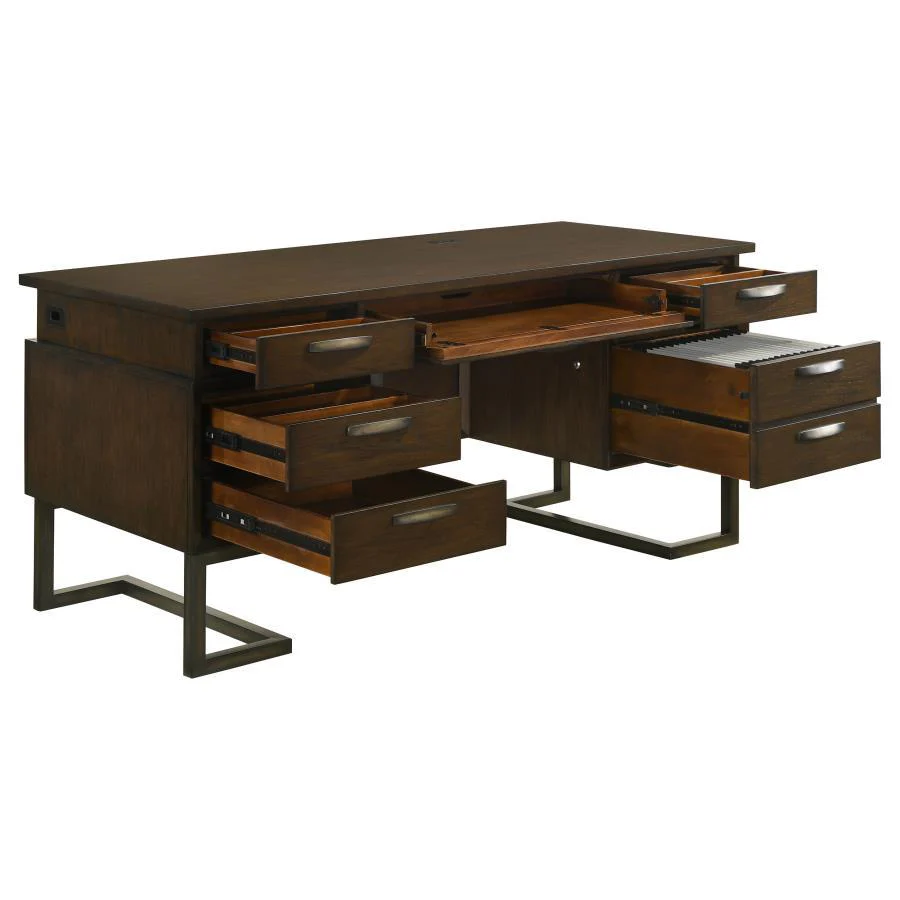 Executive Desk - Dark Brown - Funk Metal Works LLC