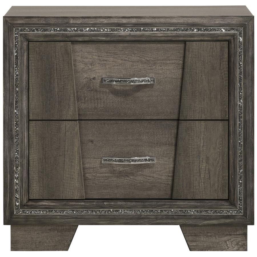 Janine 2-drawer Nightstand Grey - Funk Metal Works LLC