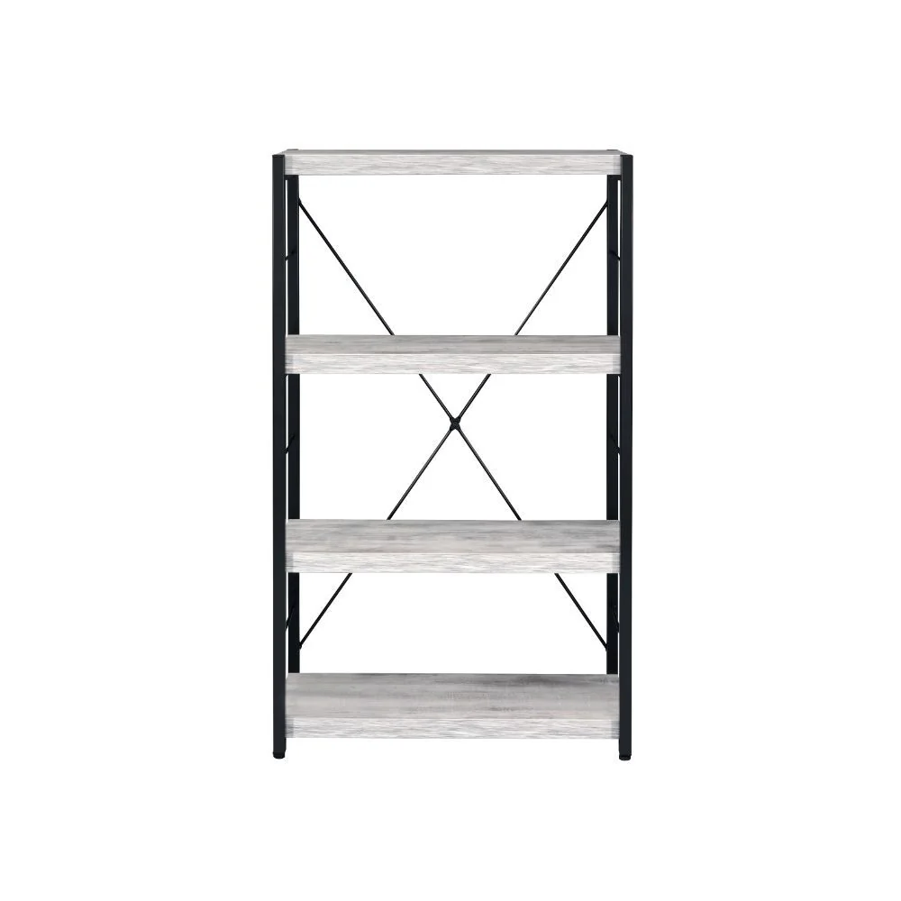 Jurgen - Bookshelf - Antique White & Black - Funk Metal Works LLC