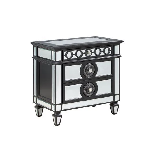 Varian II - Nightstand - Black Velvet & Black & Sliver Finish - Funk Metal Works LLC