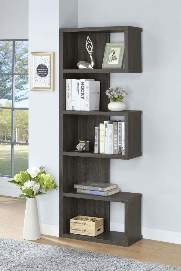 Coaster - 5-tier Alternating Boxes Design Bookcase - Funk Metal Works LLC
