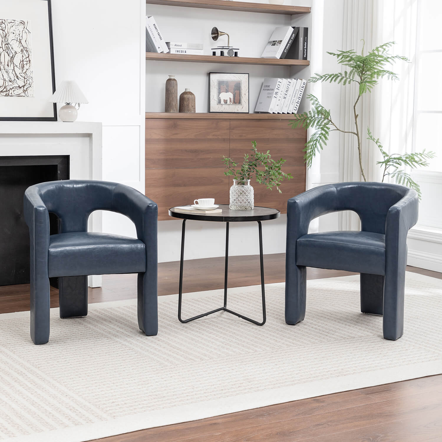 SEYNAR Modern Glam PU Leather Upholstered Dining Chair - Funk Metal Works LLC