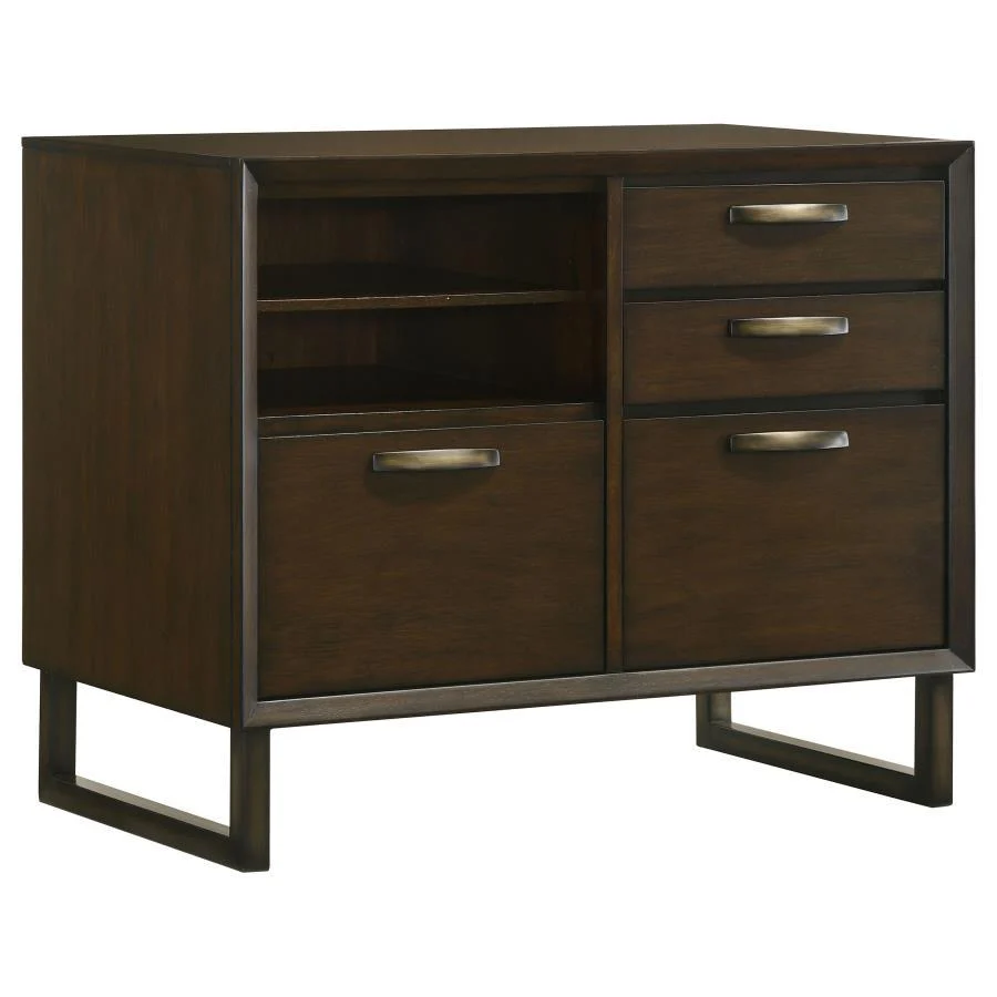 File Cabinet - Dark Walnut / Gunmetal - Funk Metal Works LLC