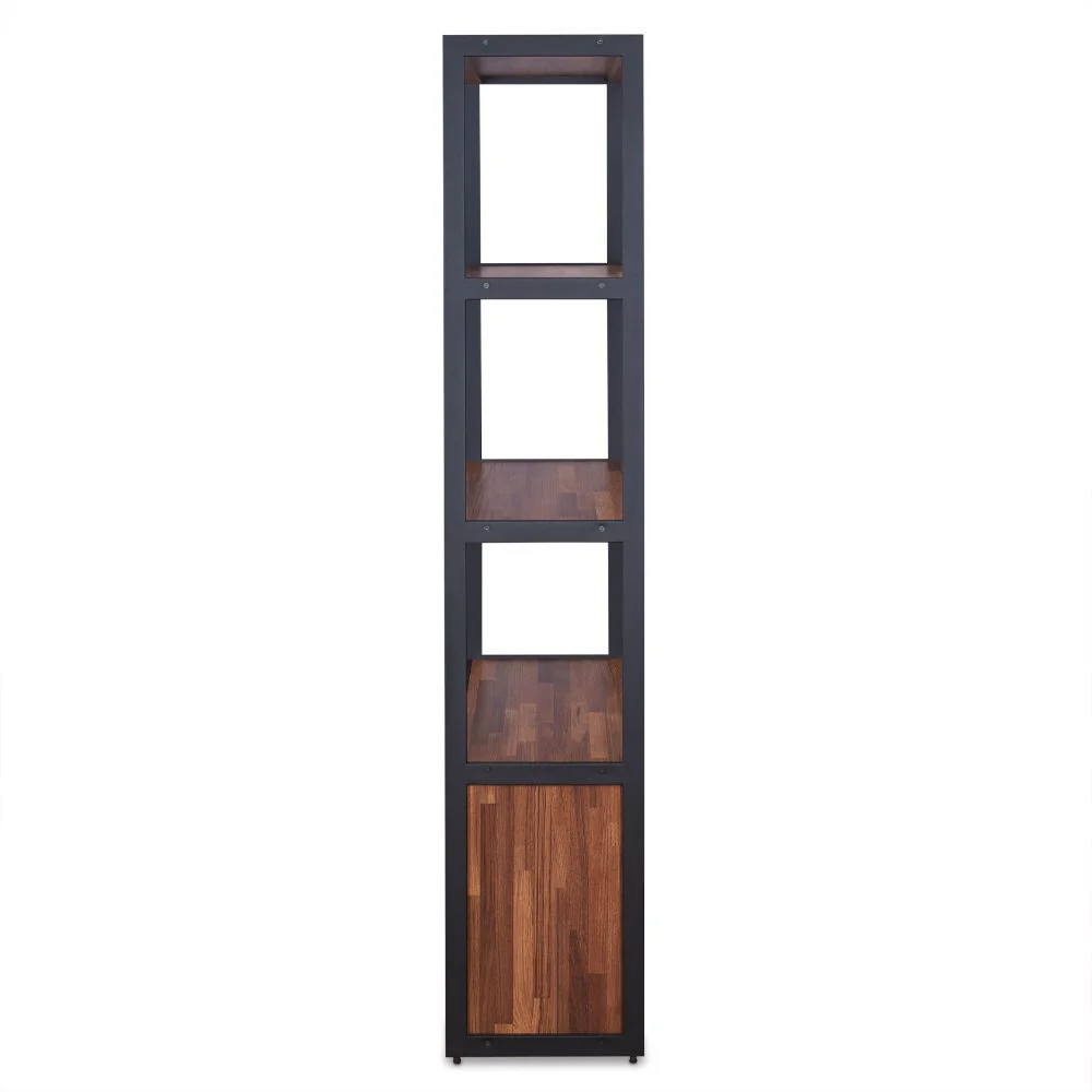 Sara - Bookshelf - Espresso PU, Walnut & Sandy Black - Funk Metal Works LLC