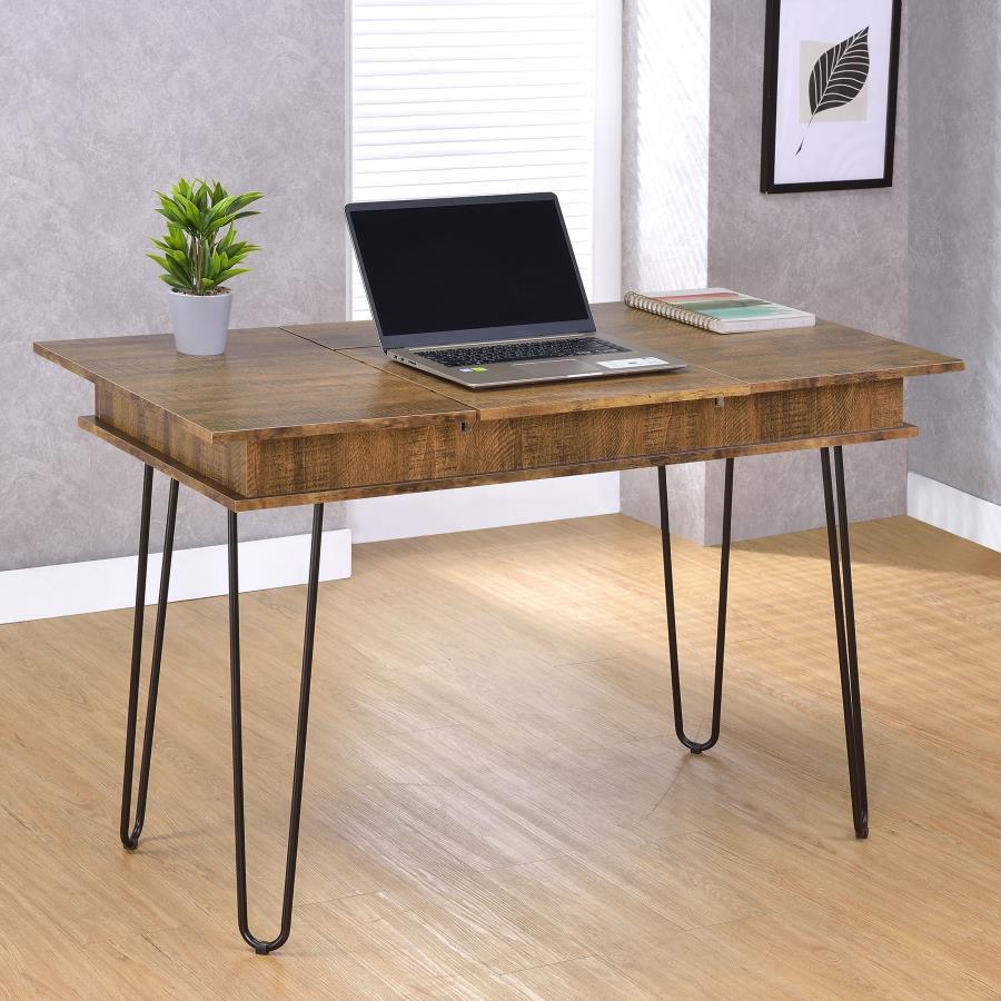 Sheeran - Writing Desk - Light Brown - Funk Metal Works LLC