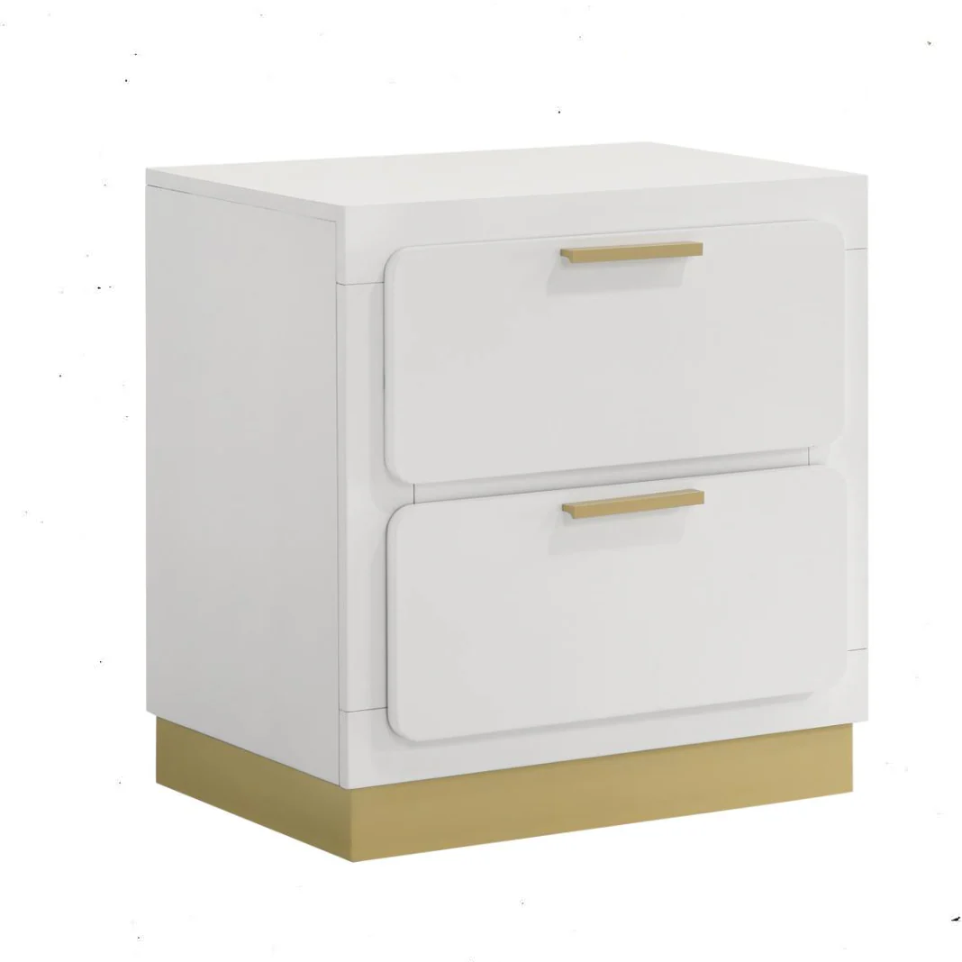 Caraway 2-drawer Nightstand White - Funk Metal Works LLC