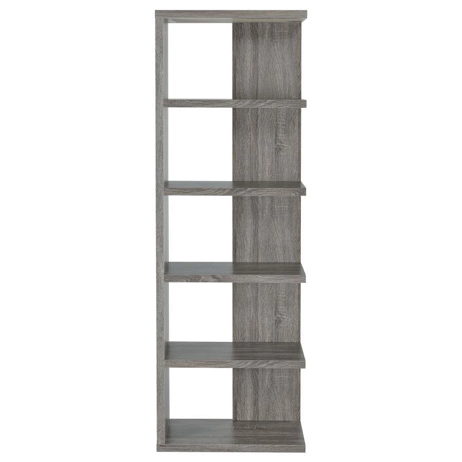 Harrison - 5-tier Bookcase - Gray - Funk Metal Works LLC