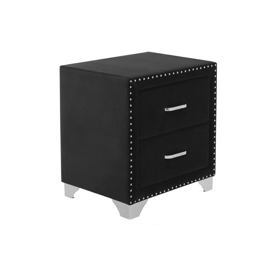 Melody - 2-drawer Upholstered Nightstand - Funk Metal Works LLC
