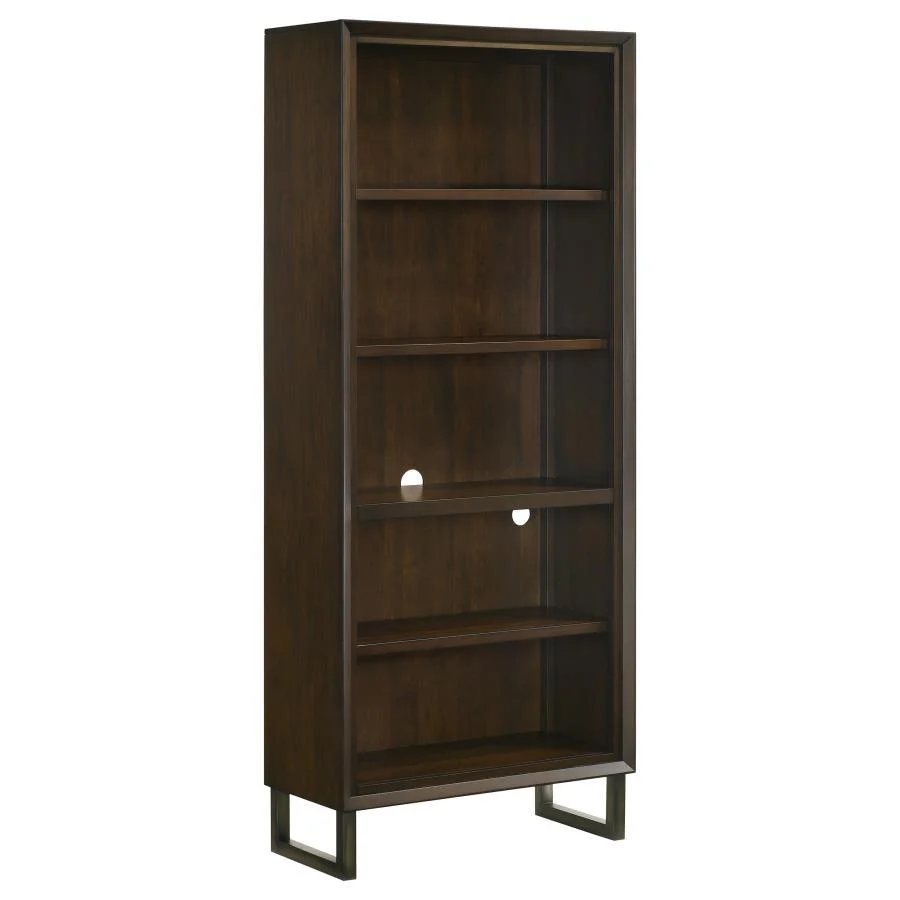 Bookcase Wood - Dark Brown - Funk Metal Works LLC