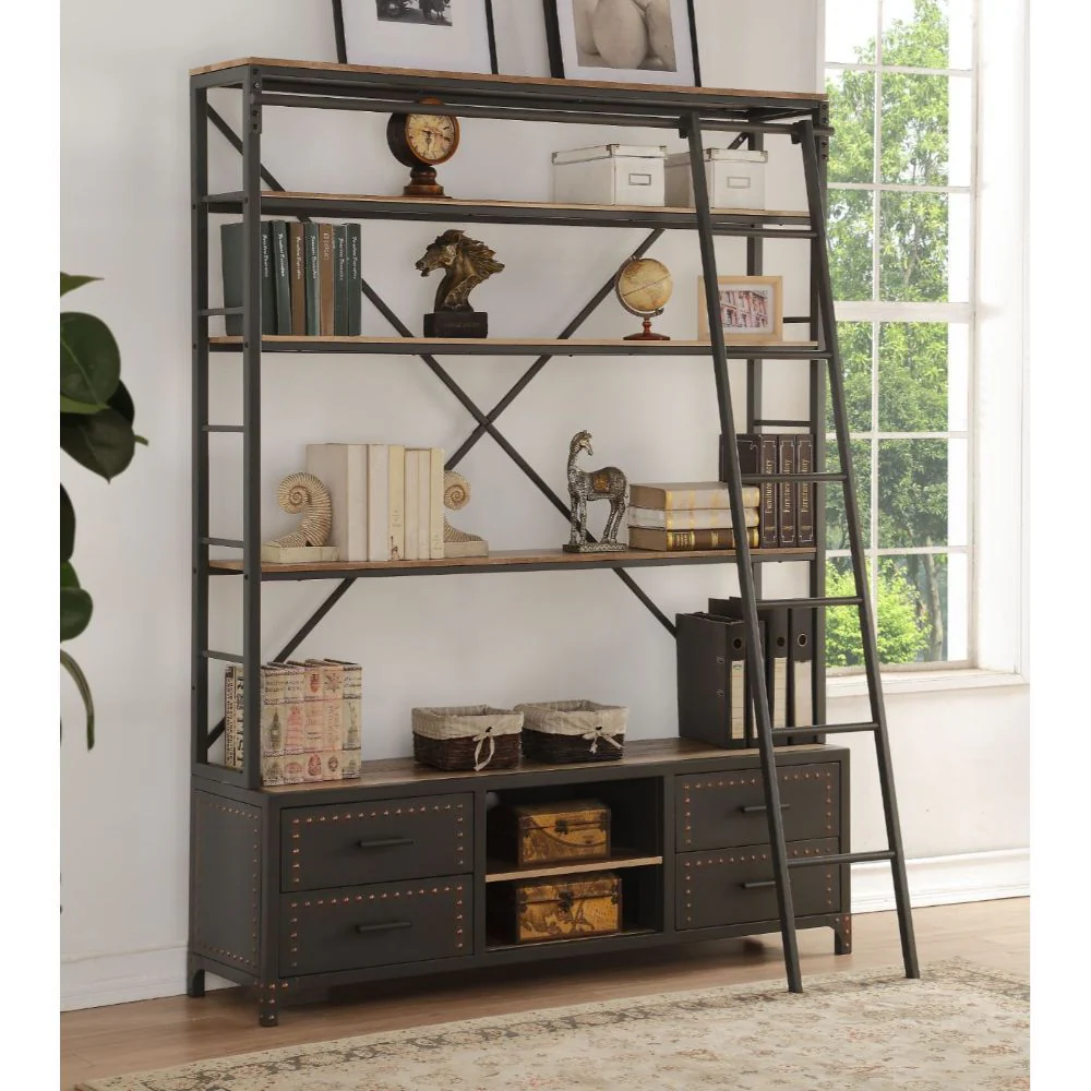 Actaki - Bookshelf & Ladder - Funk Metal Works LLC