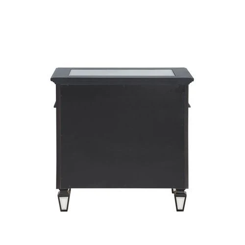 Varian II - Nightstand - Black Velvet & Black & Sliver Finish - Funk Metal Works LLC